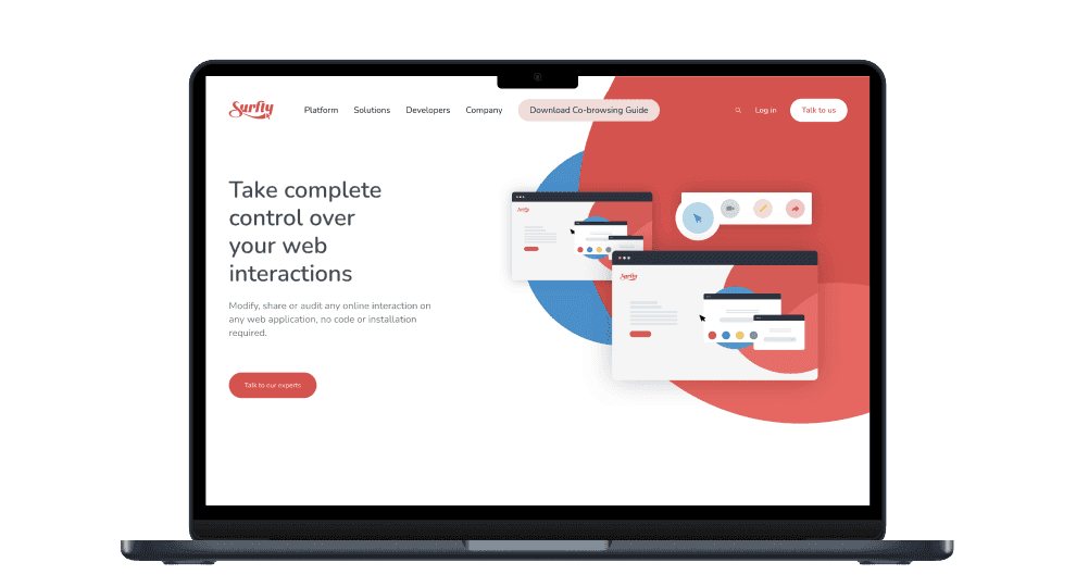 Salesforce managed package for Surfly
